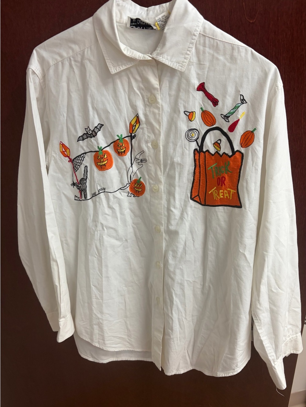 Embroidered Halloween Vintage 90’s Grandmacore Blouse